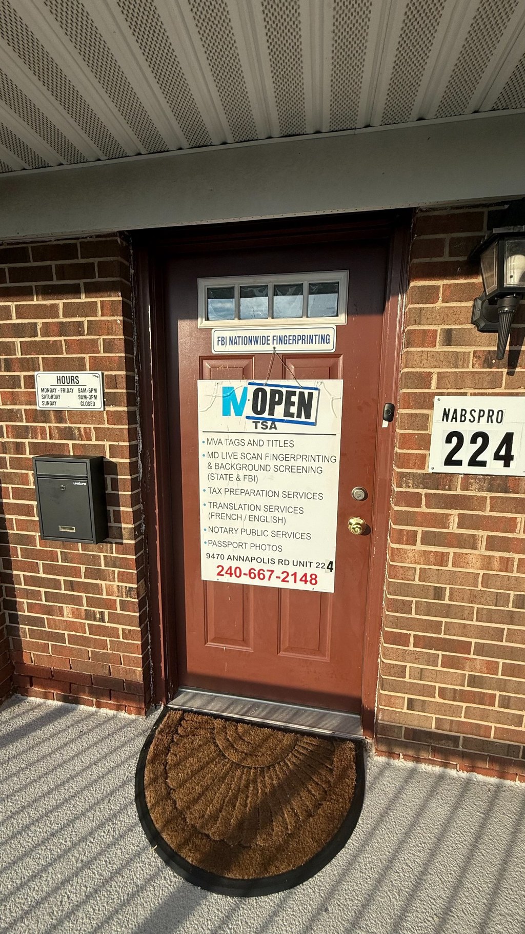 NABSPRO entrance at Suite 224