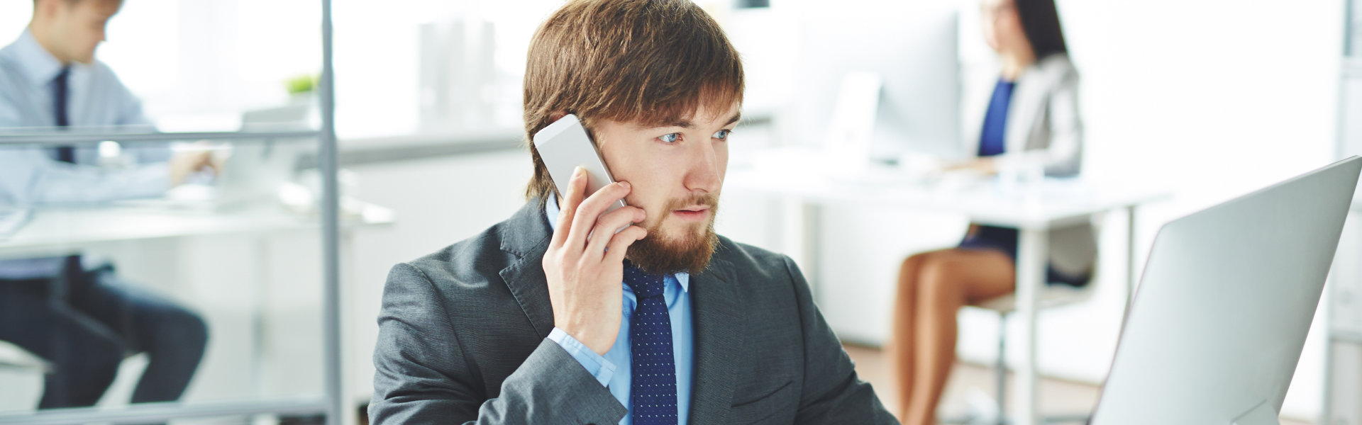 man calling in the office